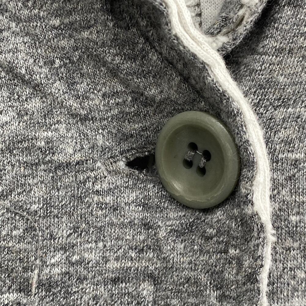 EILEEN FISHER Jacket PL Double Knit Jersey Cotton Raw Trim Button Up Blazer Gray - Picture 7 of 15